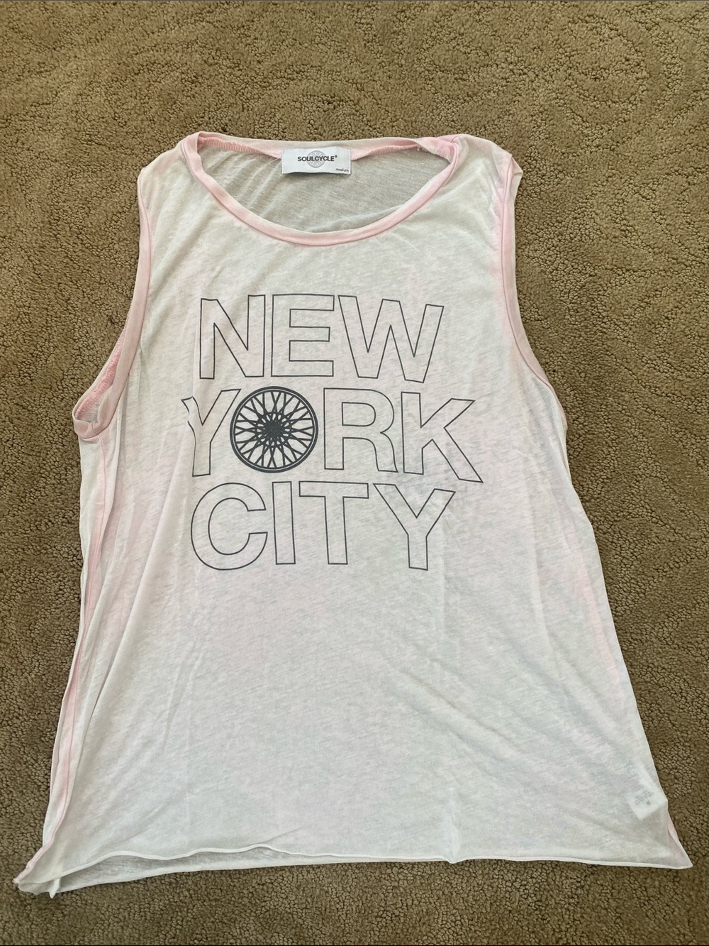 soulcycle Light Pink Tank Top with NEW YORK CITY' Graphic